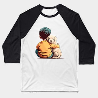 a little child with a cute dog in his arms Baseball T-Shirt